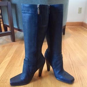 Guess tall leather motorcycle boot